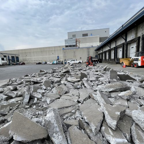 Concrete pad demolition